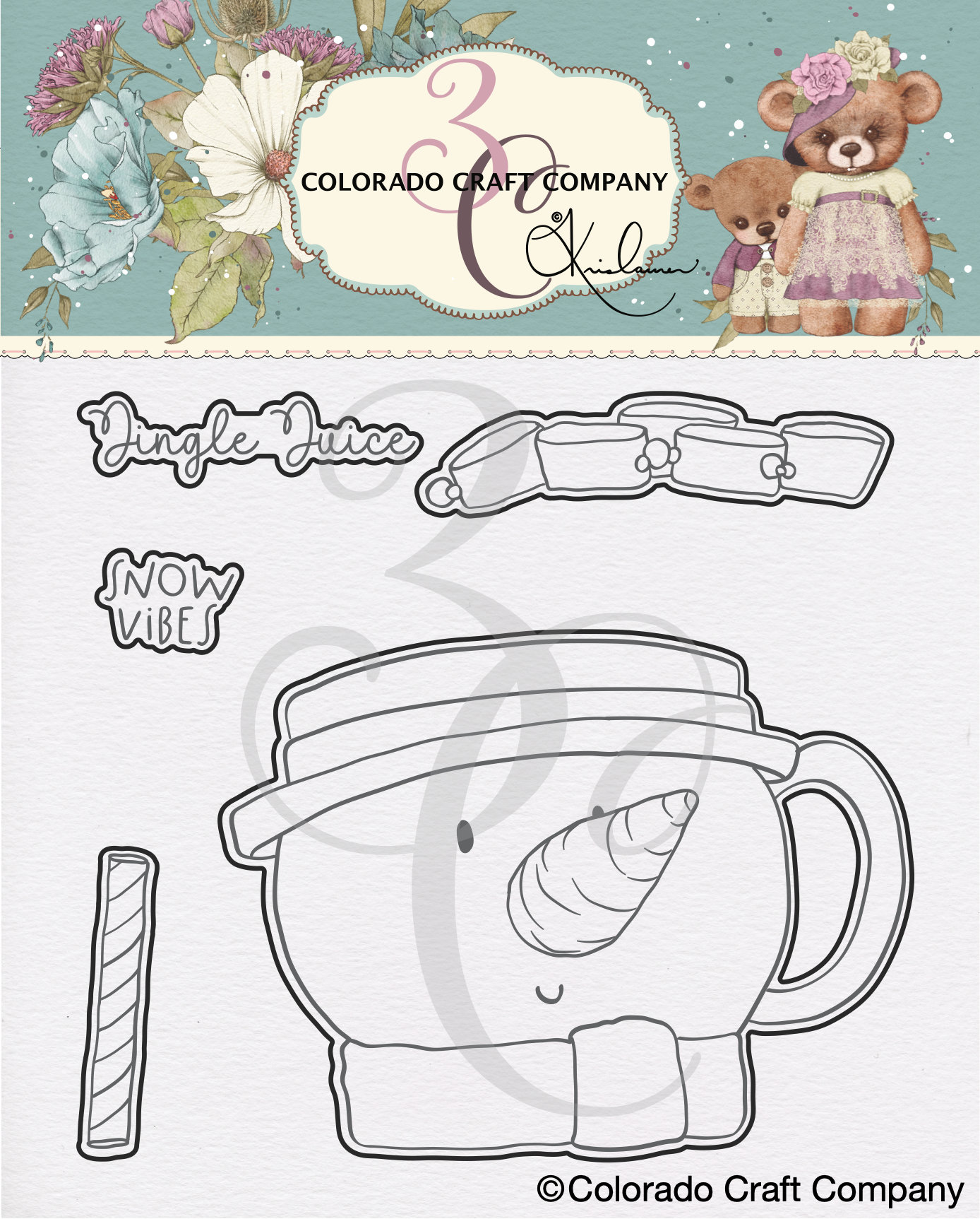 Colorado Craft Company - Kris Lauren~Snowman Hug Dies