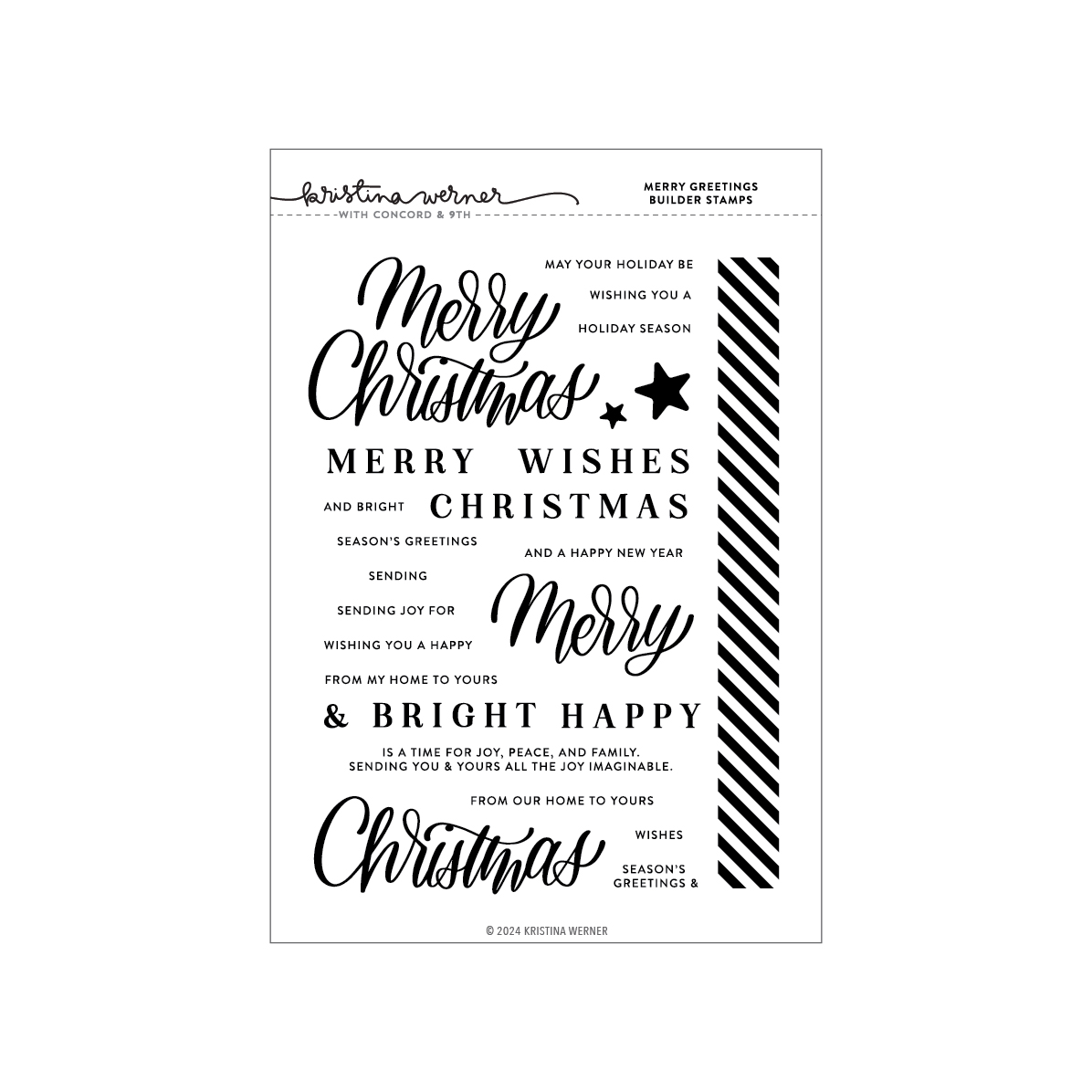 Concord & 9th - Merry Greetings Builder Stamp Set (6 x 8)