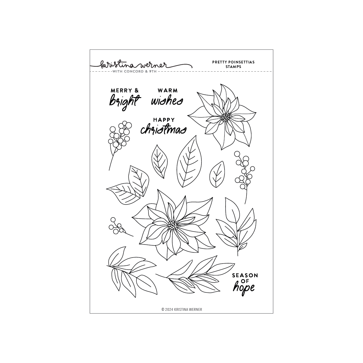 Concord & 9th - Pretty Poinsettias Stamp Set (6 x 8)