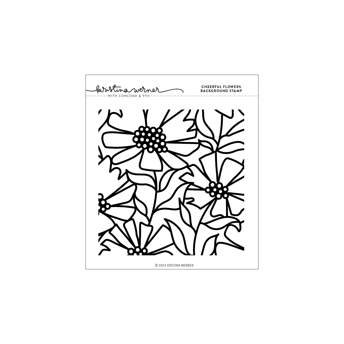 Concord & 9th - Cheerful Flowers Background Stamp (6 x 6)