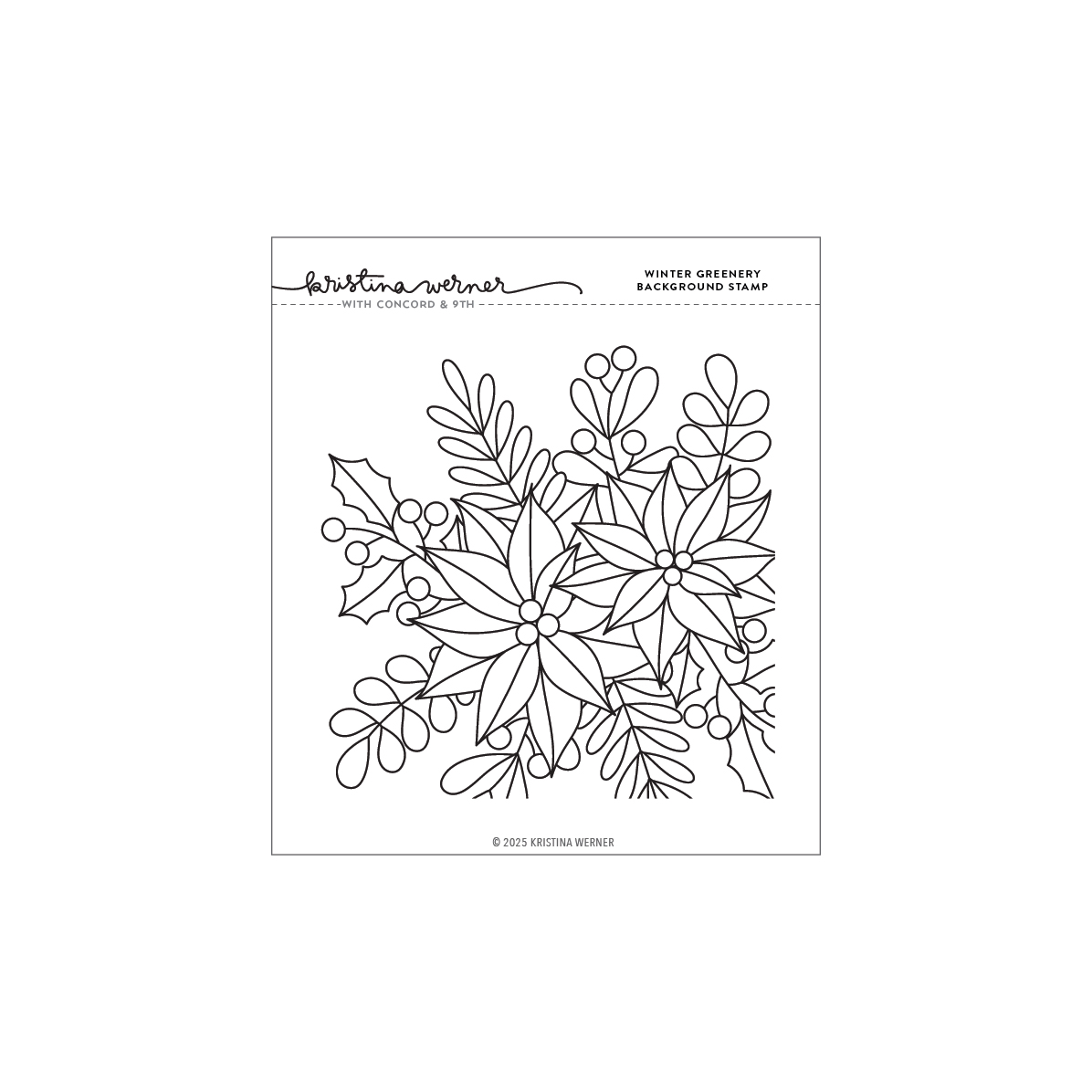 *NEW* - Concord & 9th - Winter Greenery Background Stamp (6 x 6)