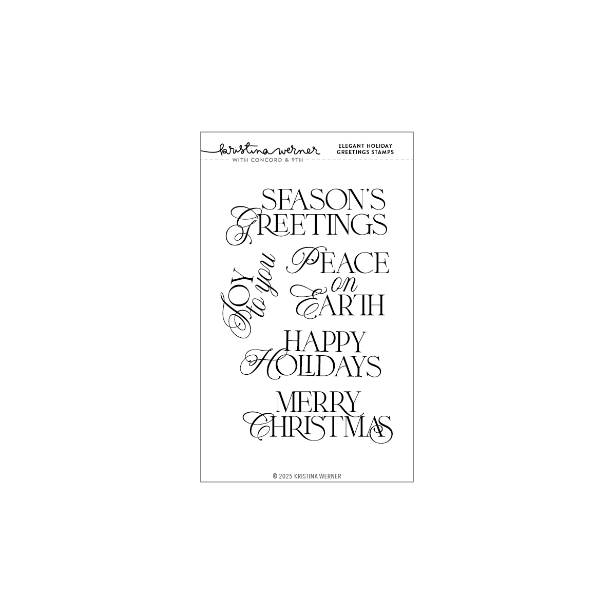 **NEW* - Concord & 9th - Elegant Holiday Greetings Stamp Set (4 x 6)