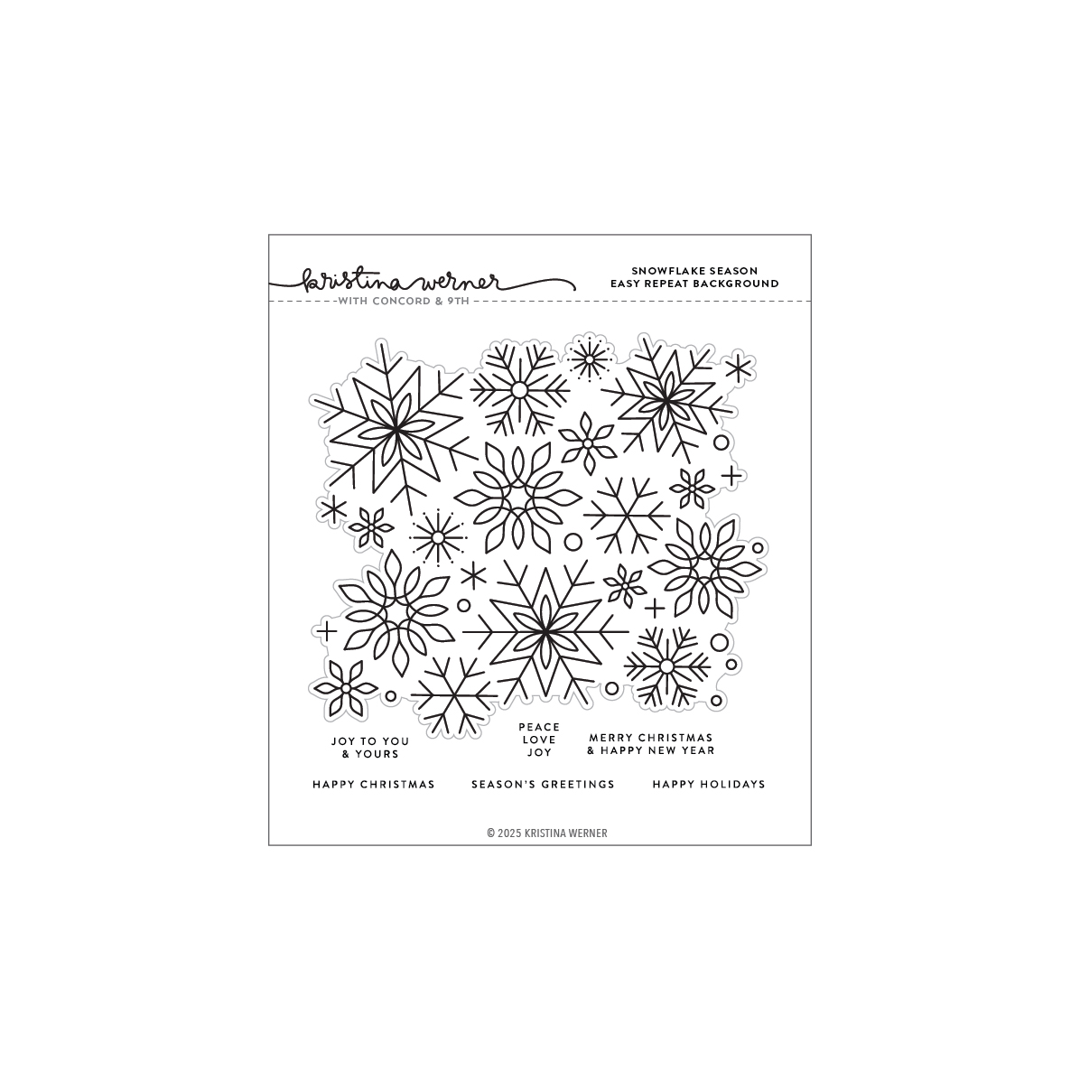 **NEW* - Concord & 9th - Snowflake Season Easy Repeat Background Stamp (6 x 6)