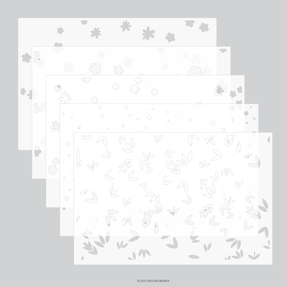 **NEW* - Concord & 9th - Bitsy Blooms Stencil Pack (5 qty; 6 x 9)
