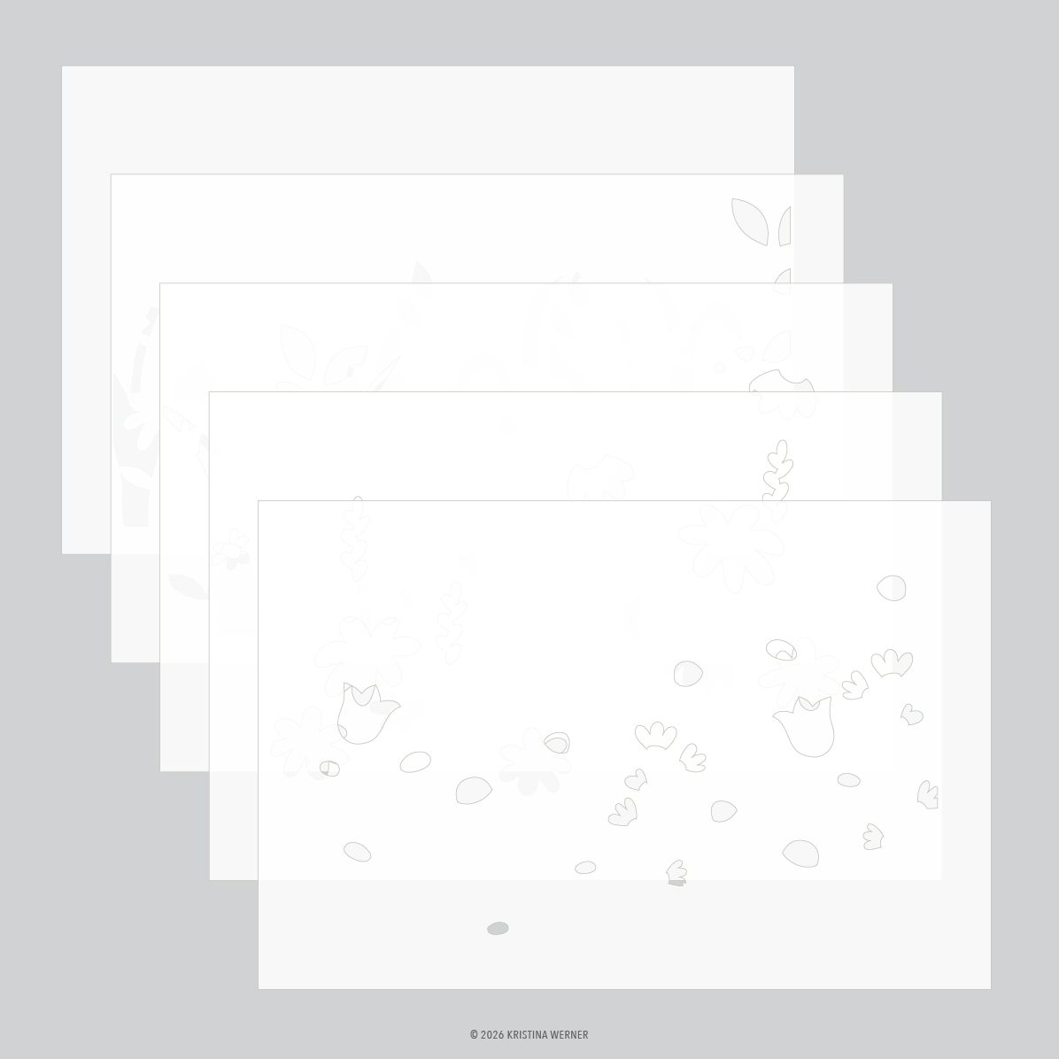 *NEW* - Concord & 9th - Flower Field Stencil Pack (5 qty; 6 x 9)