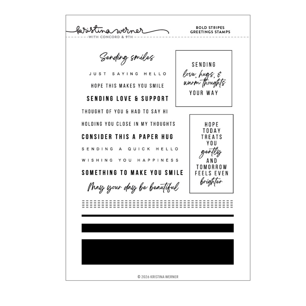 *NEW* - Concord & 9th - Bold Stripes Greetings Stamps (6 x 8)