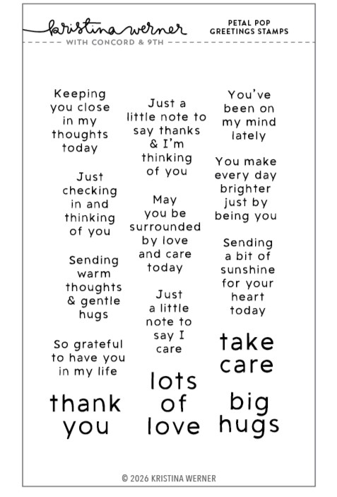 **NEW* - Concord & 9th - Petal Pop Greetings Stamp Set (4 x 6)
