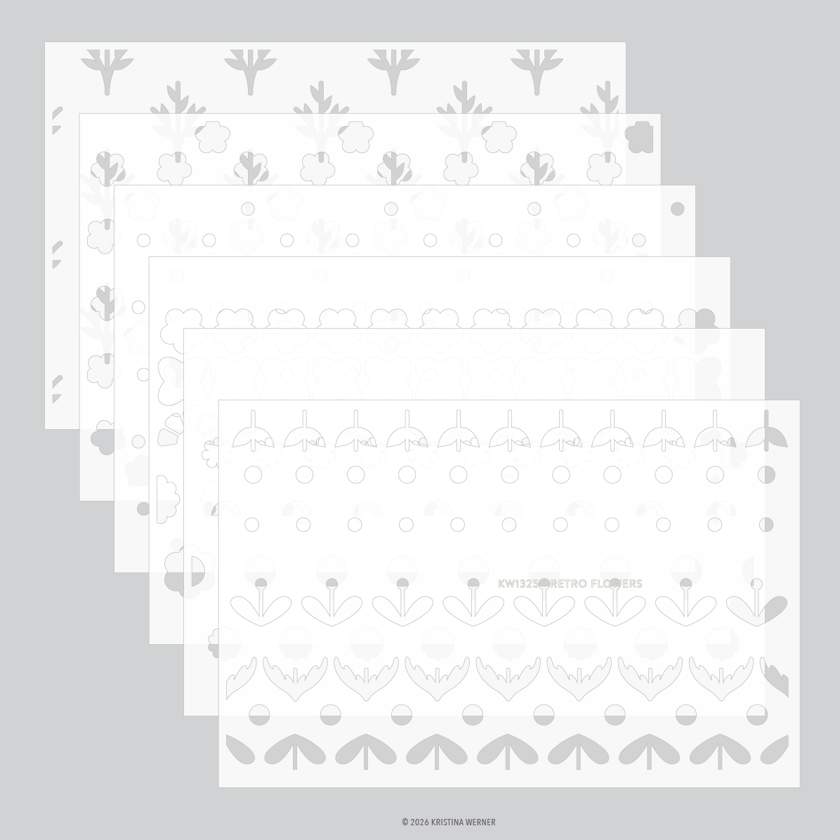 **NEW* - Concord & 9th - Petal Pop Stencil Pack (6 qty; 6 x 9)