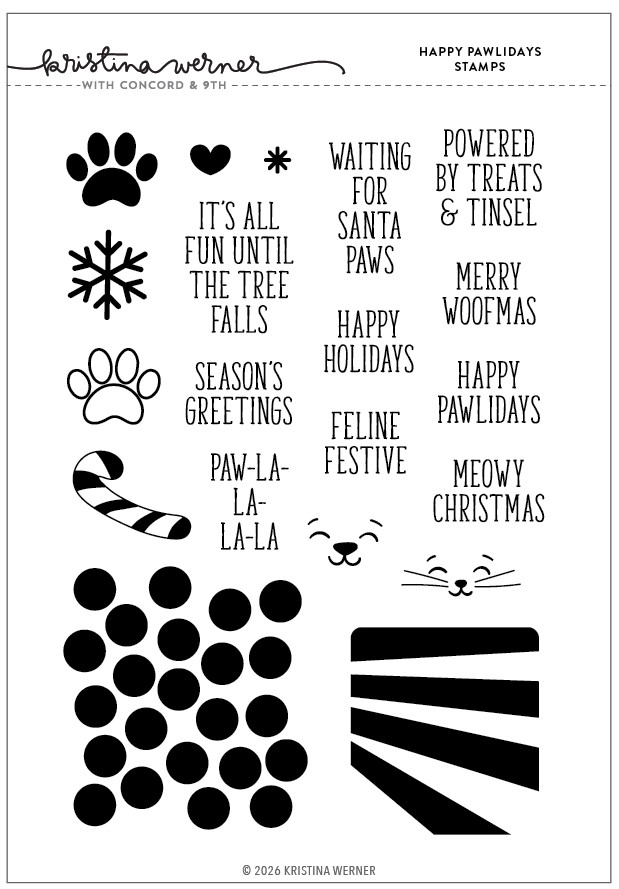 **NEW* - Concord & 9th - Happy Pawlidays Stamp Set (6 x 8)