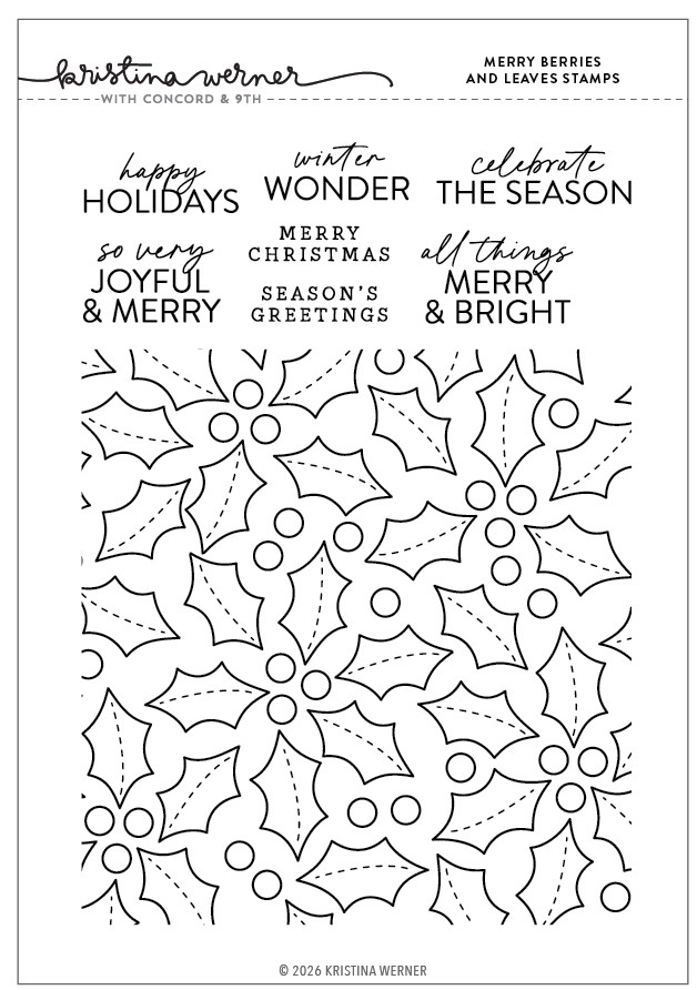 **NEW* - Concord & 9th - Merry Berries and Leaves Stamps (6 x 8)