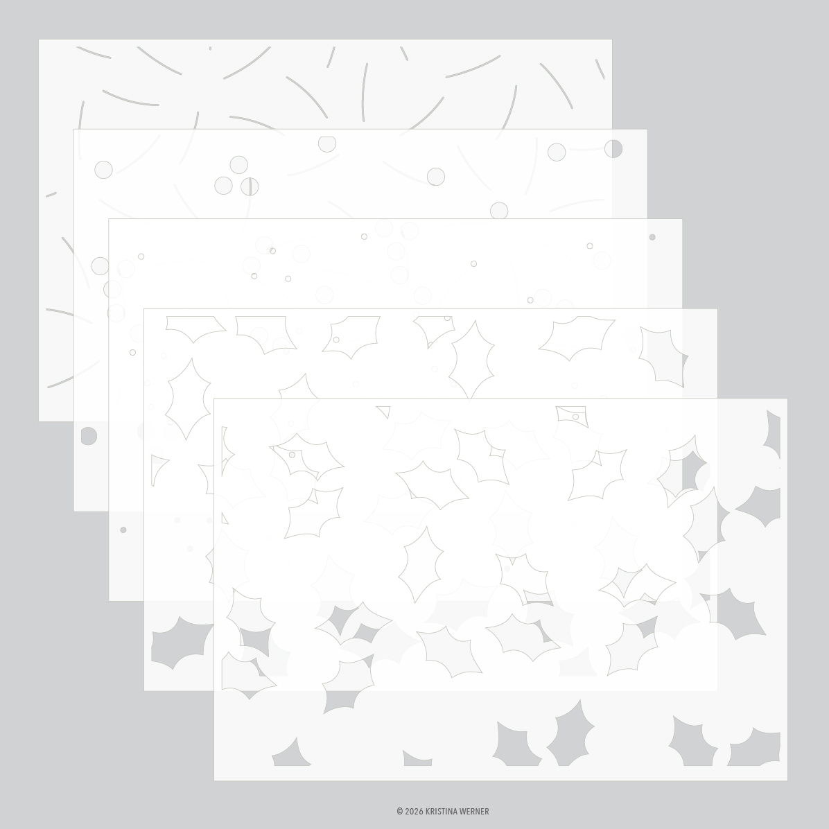 **NEW* - Concord & 9th - Merry Berries and Leaves Stencil Pack (5 qty; 6 x 9)