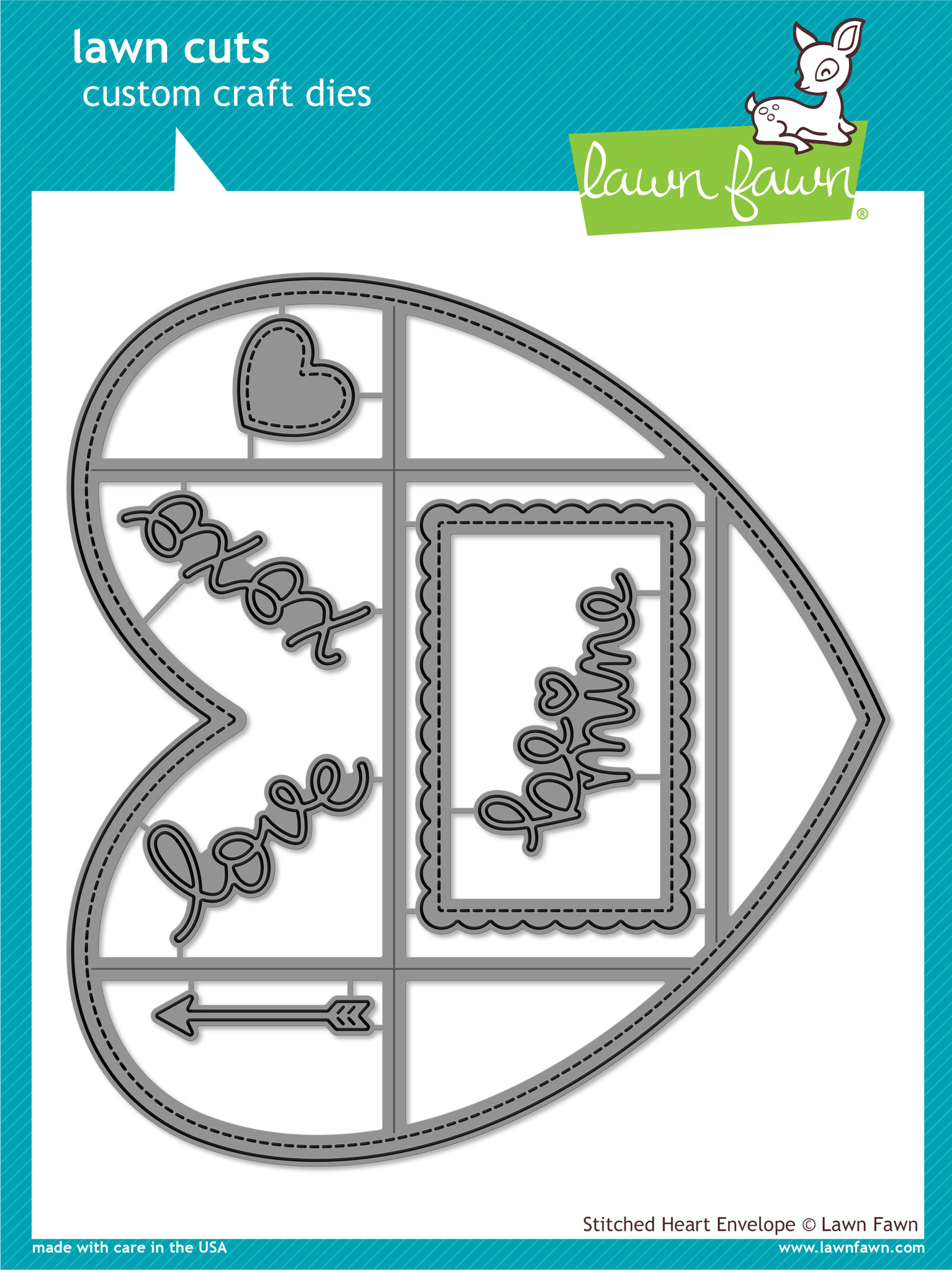 Lawn Fawn- Lawn Cuts - Stitched Heart Envelope