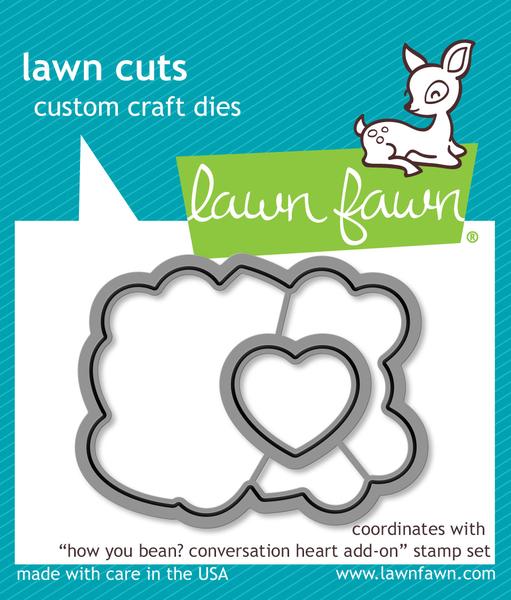 Lawn Fawn - how you bean? conversation heart add-on lawn cuts