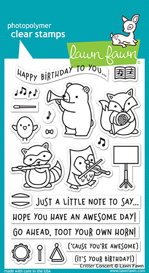 Lawn Fawn - critter concert STAMP WITH MATCHING DIE