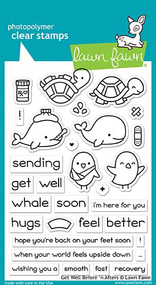 Lawn Fawn - get well before 'n afters stamp