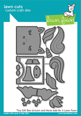 Lawn Fawn - tiny gift box unicorn and horse add-on