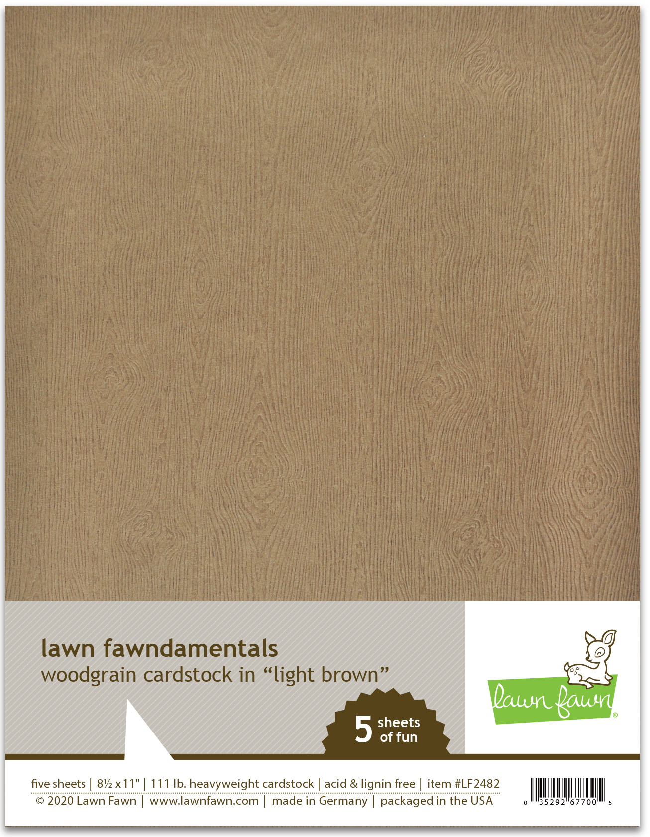 Lawn Fawn - woodgrain cardstock - light brown