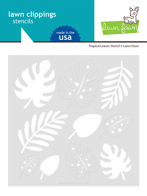 Lawn Fawn - tropical leaves stencil