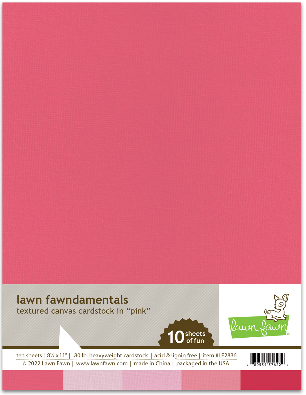 Lawn Fawn - textured canvas cardstock - pink