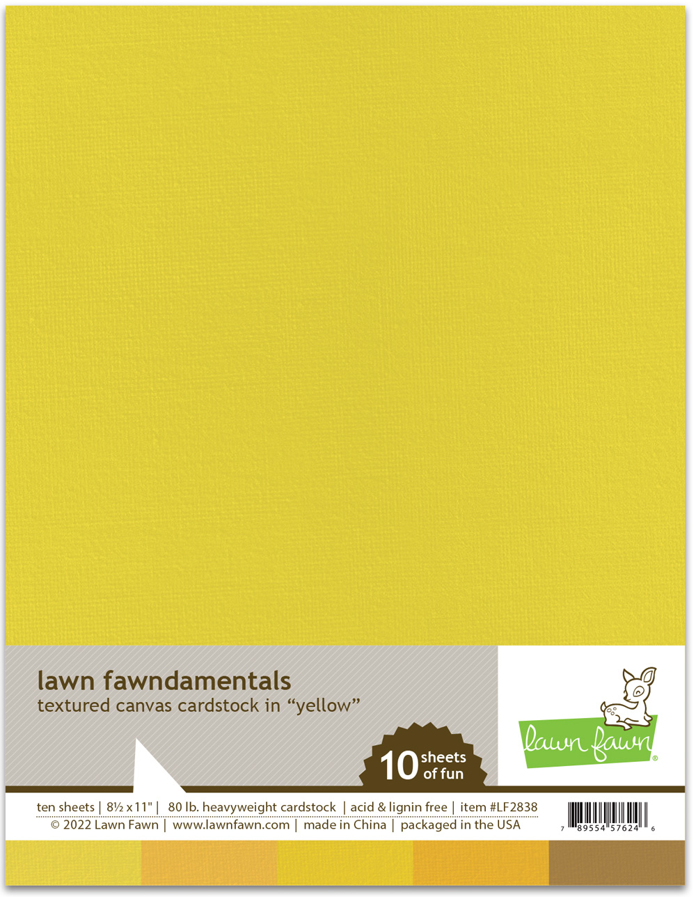 Lawn Fawn - textured canvas cardstock - yellow