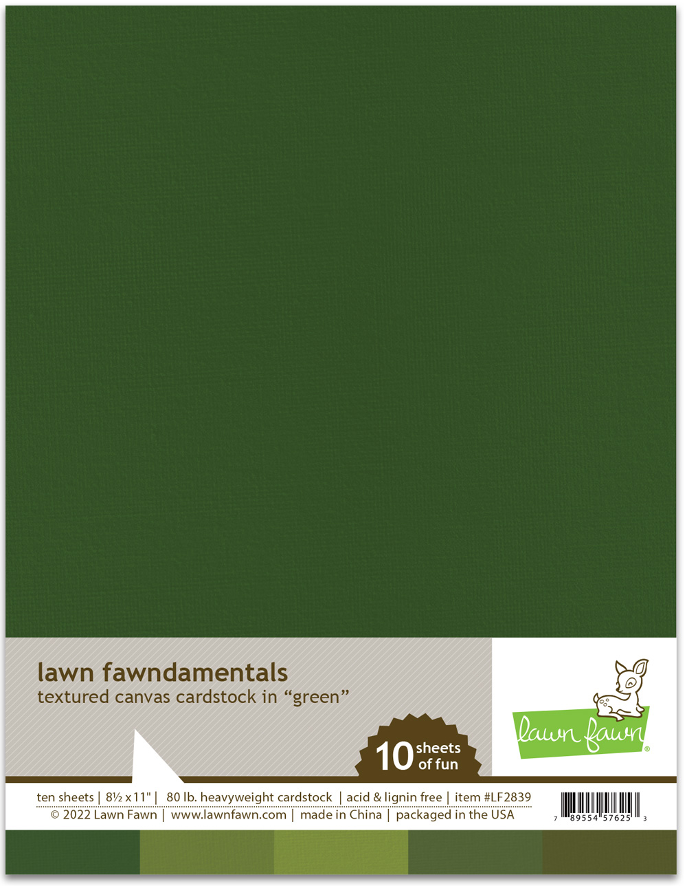Lawn Fawn - textured canvas cardstock - green