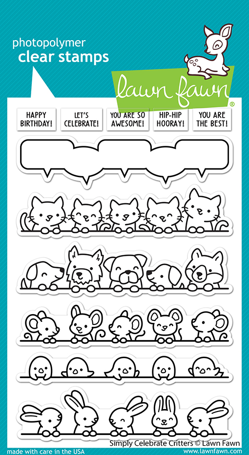 Lawn Fawn - simply celebrate critters STAMP WITH MATCHING DIE