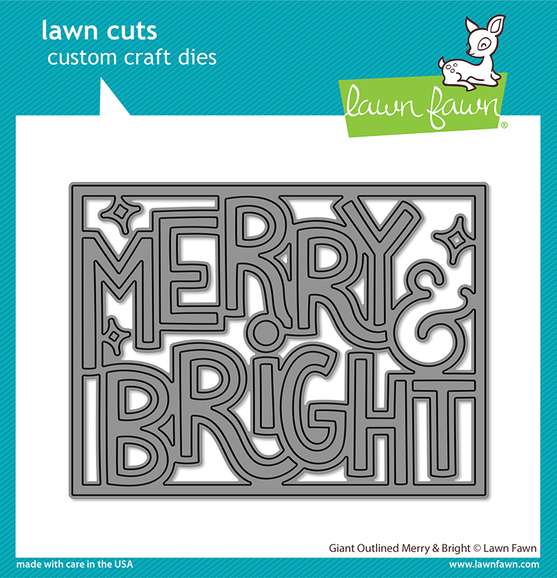 Lawn Fawn - giant outlined merry & bright