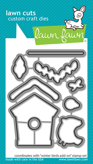 Lawn Fawn - winter birds add-on lawn cuts