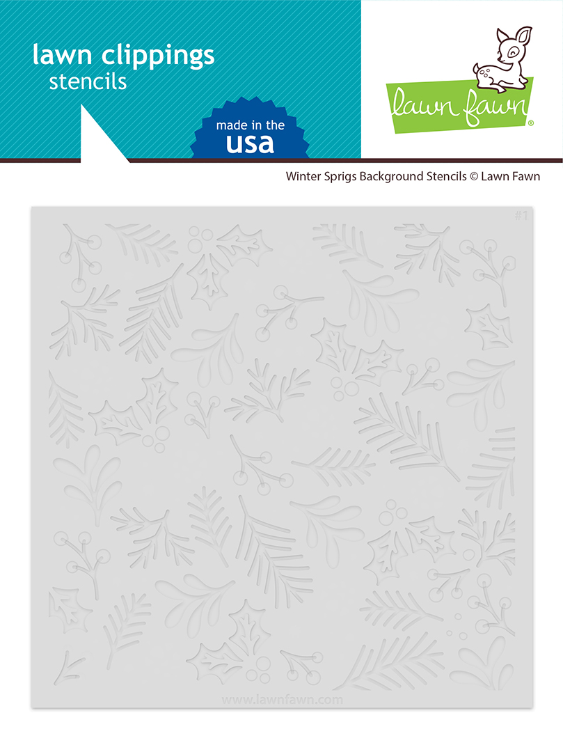 Lawn Fawn - winter sprigs background stencils