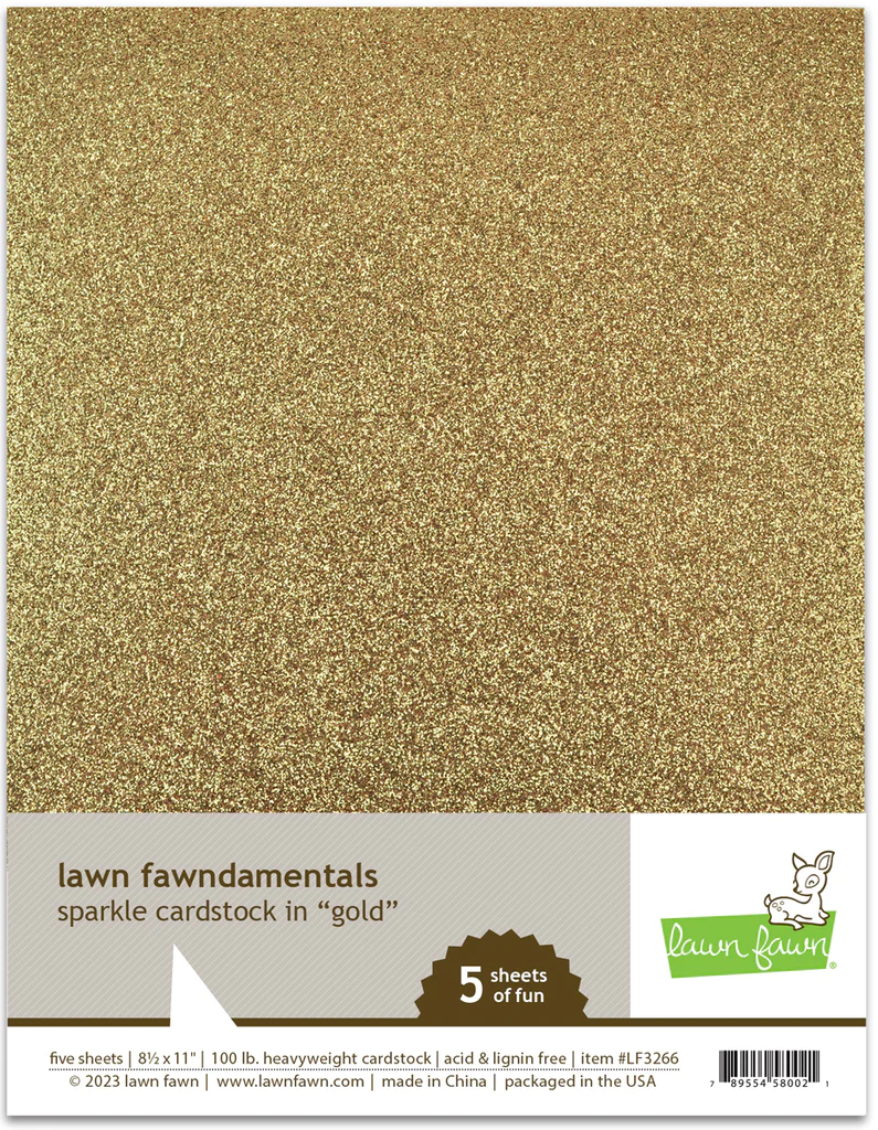Lawn Fawn - sparkle cardstock - gold