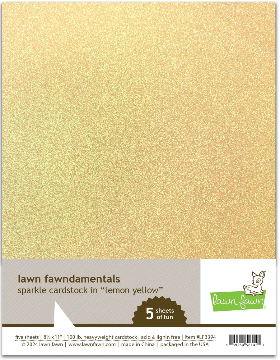 **NEW* - Lawn Fawn - sparkle cardstock - lemon yellow