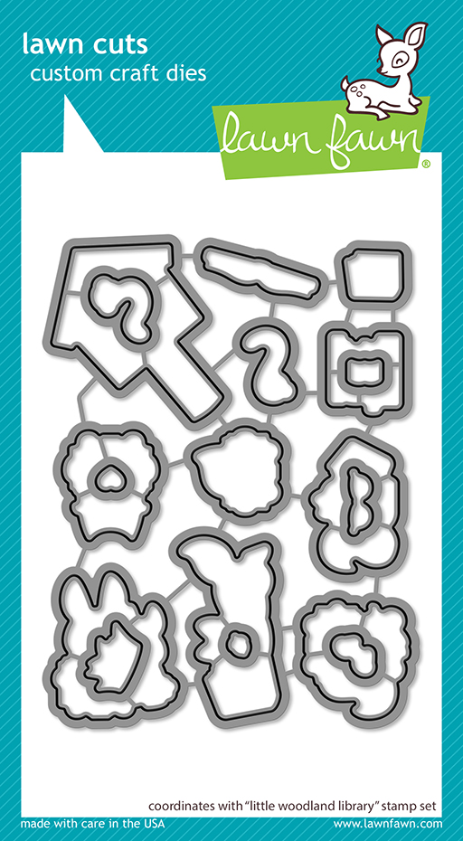 Lawn Fawn - little woodland library lawn cuts