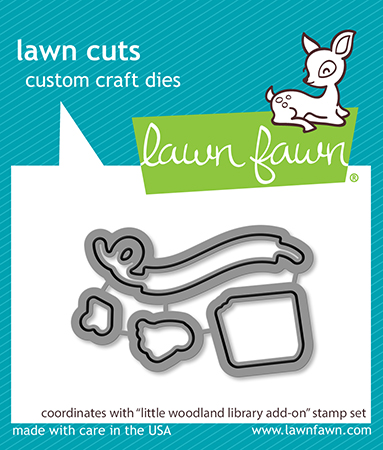 Lawn Fawn - little woodland library add-on lawn cuts