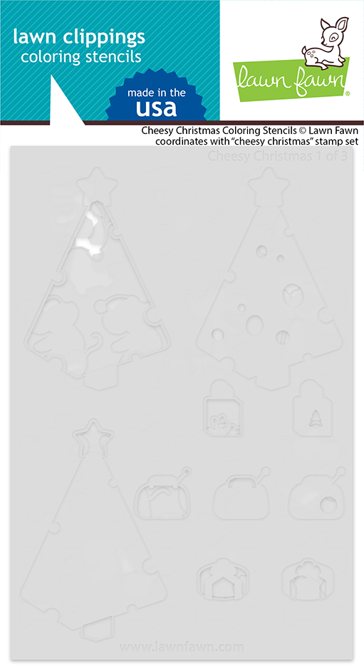 Lawn Fawn - cheesy christmas coloring stencils