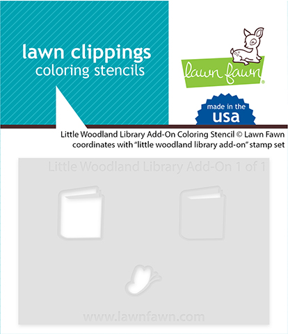 Lawn Fawn - little woodland library add-on coloring stencil