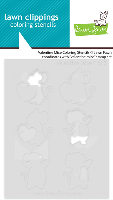 **NEW* - Lawn Fawn - valentine mice coloring stencils
