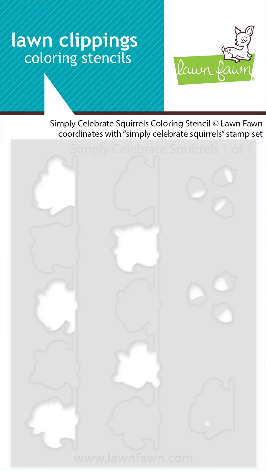 **NEW* - Lawn Fawn - simply celebrate squirrels coloring stencil