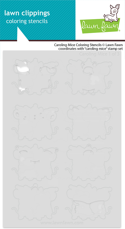 **NEW* - Lawn Fawn - caroling mice coloring stencils