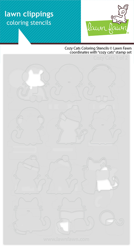 **NEW* - Lawn Fawn - cozy cats coloring stencils