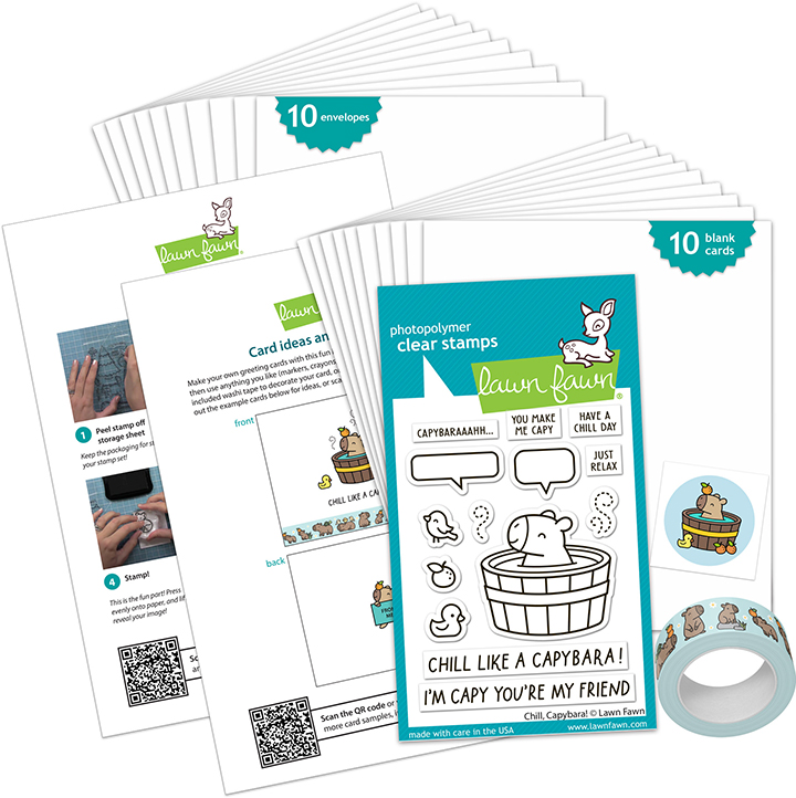 **NEW* - Lawn Fawn - chill, capybara! kids cardmaking kit: mini