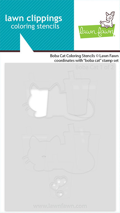 **NEW* - Lawn Fawn - boba cat coloring stencils