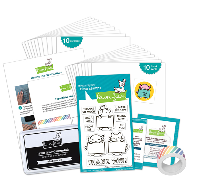 **NEW* - Lawn Fawn - critter thank yous kids cardmaking kit