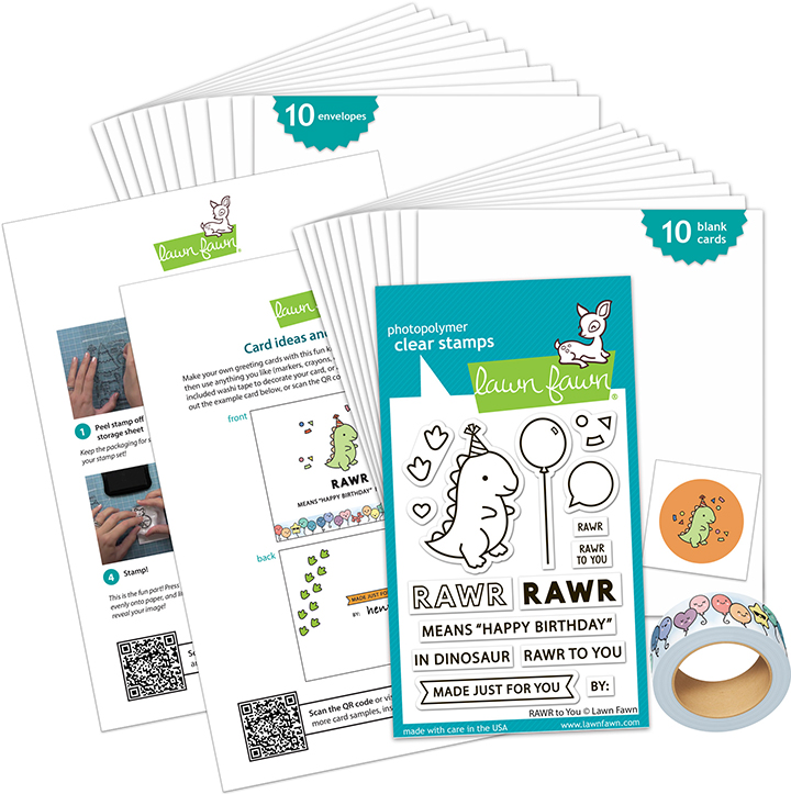 **NEW* - Lawn Fawn - rawr to you kids cardmaking kit: mini