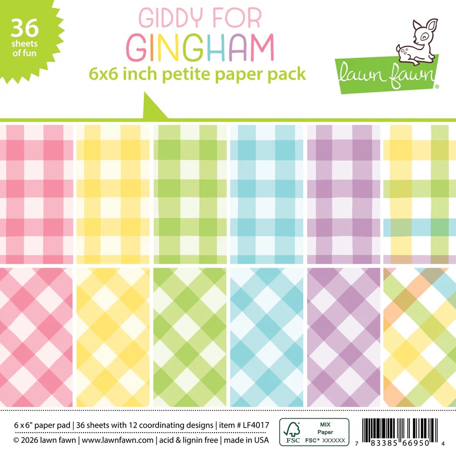 **NEW* - Lawn Fawn - giddy for gingham petite paper pack