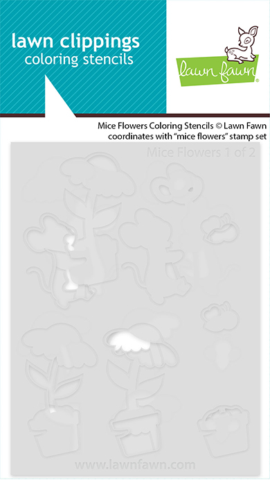 **NEW* - Lawn Fawn - mice flowers coloring stencils