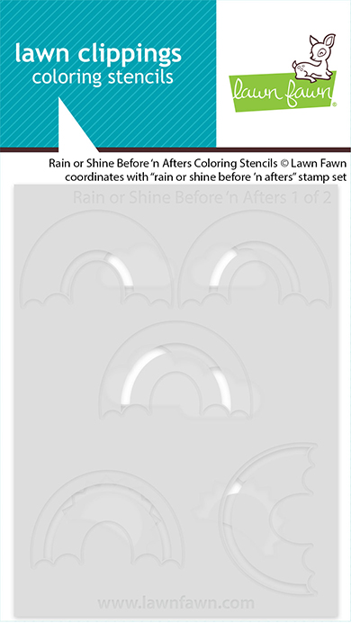 **NEW* - Lawn Fawn - rain or shine before 'n afters coloring stencils