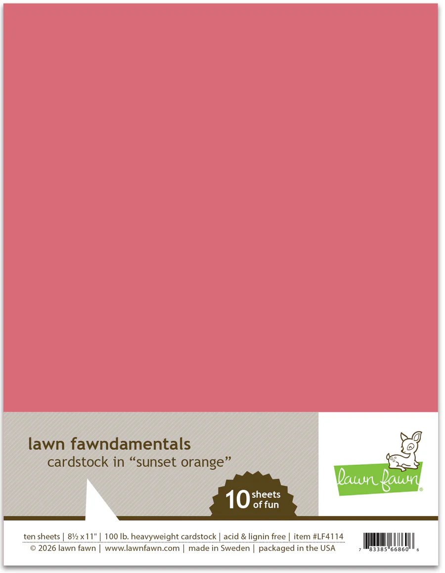 **NEW* - Lawn Fawn - sunset orange cardstock
