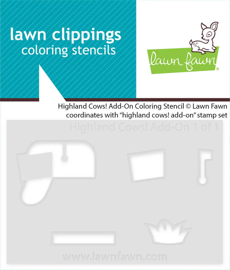 **NEW* - Lawn Fawn - highland cows! add-on coloring stencil