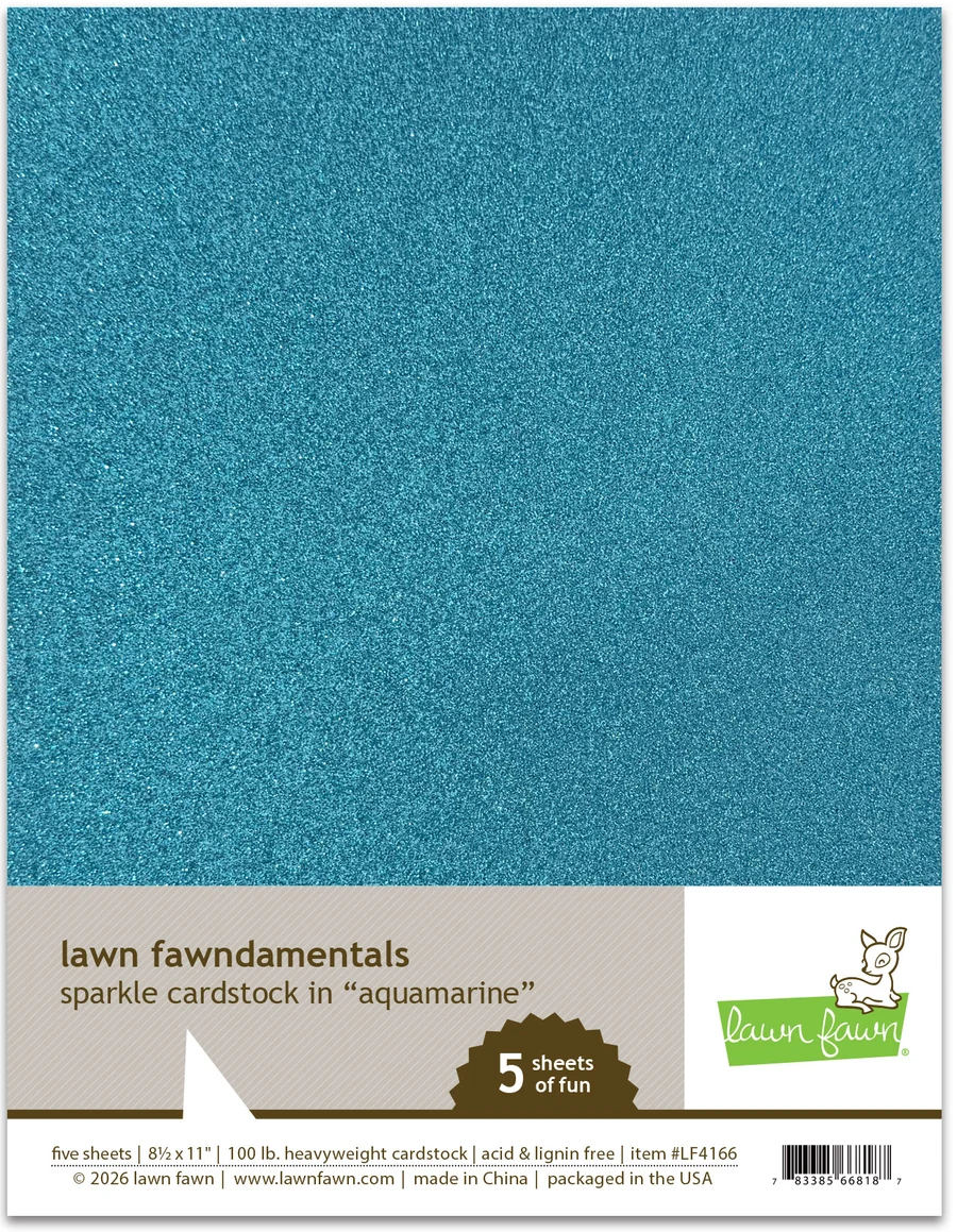 **NEW* - Lawn Fawn - sparkle cardstock - aquamarine