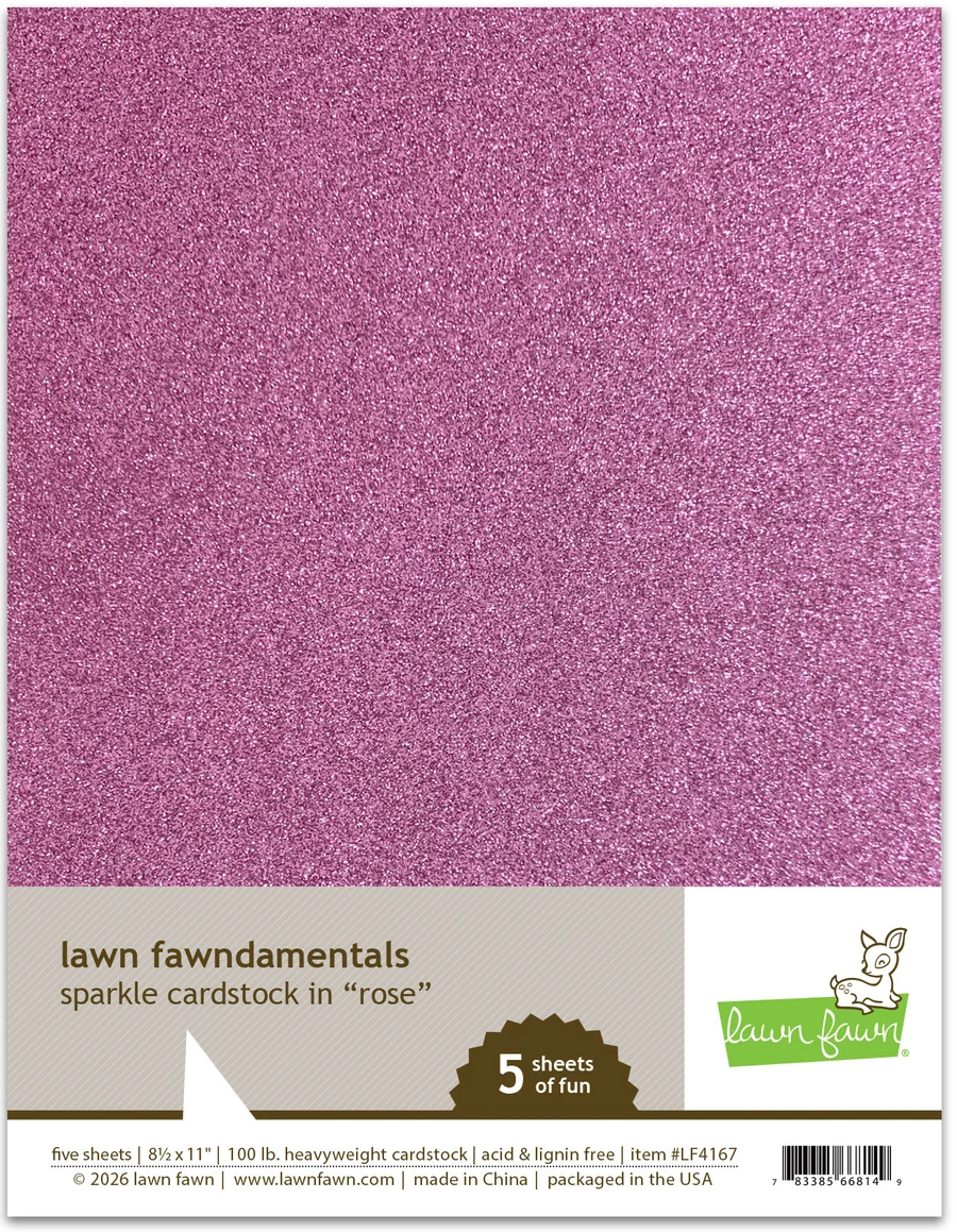 **NEW* - Lawn Fawn - sparkle cardstock - rose